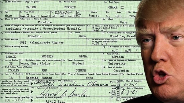 The Donald Trump Obama Birth Certificate Theory Thickens