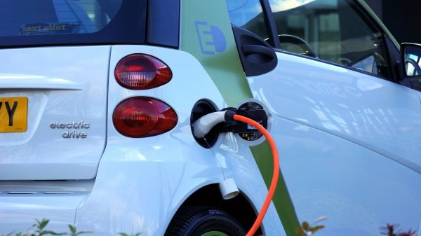 Electric cars getting recharged