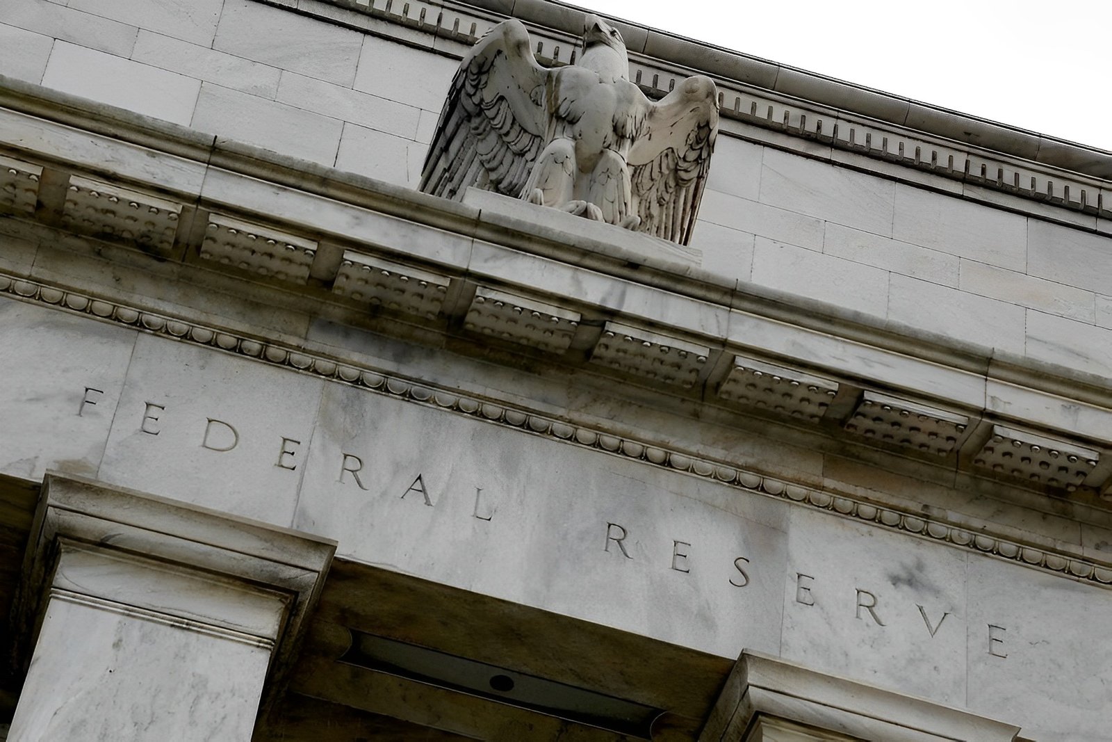 Federal Reserve building's facade in Washington.