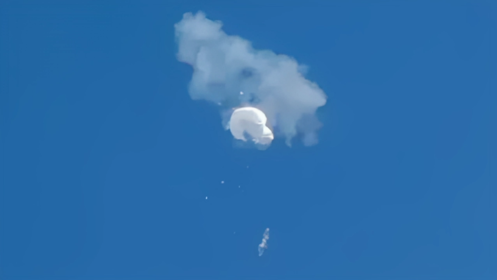U.S.A fines six Chinese tech firms for their role in the spy balloon activities. Suspected spy balloon.