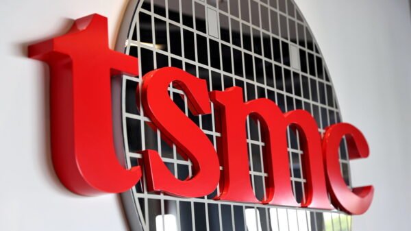 FILE PHOTO: The logo of Taiwan Semiconductor Manufacturing Co (TSMC) is pictured at its headquarters, in Hsinchu, Taiwan, Jan. 19, 2021. Photo Credit: Ann Wang