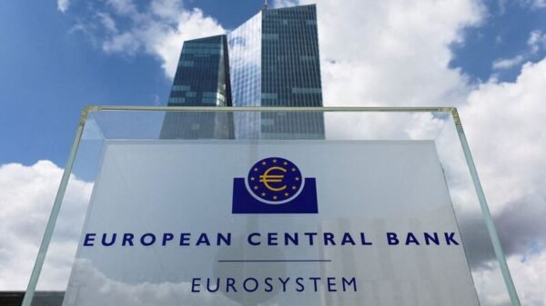 Signage is seen outside the European Central Bank (ECB) building, in Frankfurt, Germany, July 21, 2022. REUTERS/Wolfgang Rattay