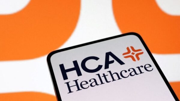 HCA Healthcare Inc logo is seen displayed in this illustration taken April 10, 2023. REUTERS/Dado Ruvic/Illustration