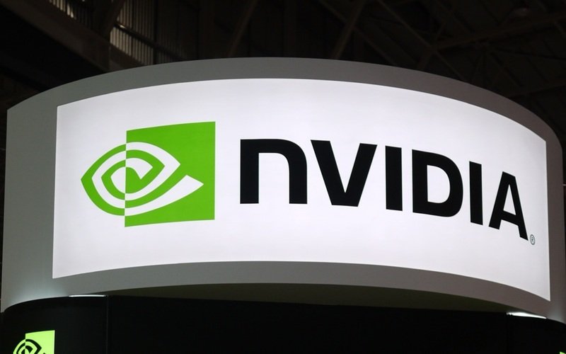 Nvidia Logo on a big screen