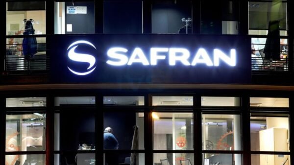 The logo of Safran is seen outside the company's headquarters in Issy-les-Moulineaux near Paris, France, January 2, 2019. REUTERS/Gonzalo Fuentes/File Photo