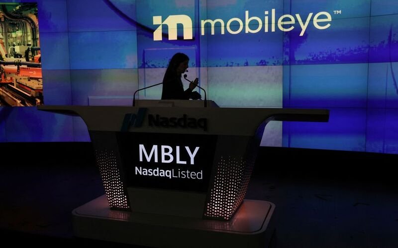 Mobileye cuts annual revenue forecast as automakers look to ease production The listing of Mobileye Global Inc., the self-driving unit of chip maker Intel Corp, is seen at the Nasdaq MarketSite, at Times Square in New York City, U.S., October 26, 2022. REUTERS/Shannon Stapleton