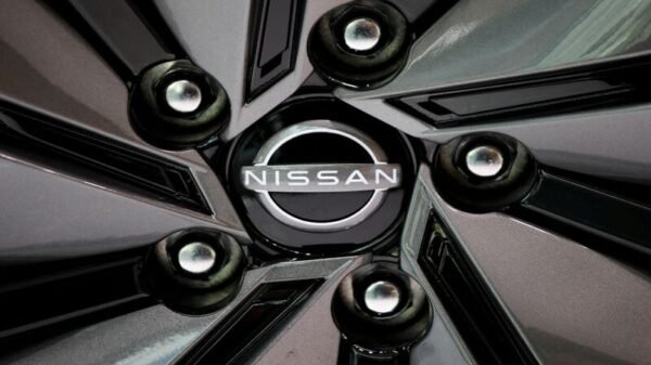 The brand logo of Nissan Motor Corp.
