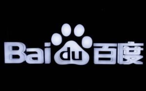 Baidu's logo is pictured at the 2018 Baidu World conference and exhibit to showcase its latest AI technology in Beijing, China, November 1, 2018. REUTERS/Jason Lee
