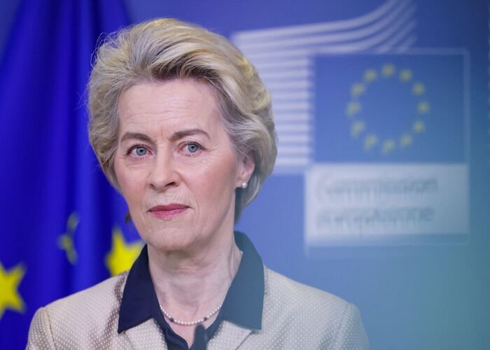 European Commission President Ursula von der Leyen attends a news conference in Brussels, Belgium February 16, 2023. REUTERS/Johanna Geron