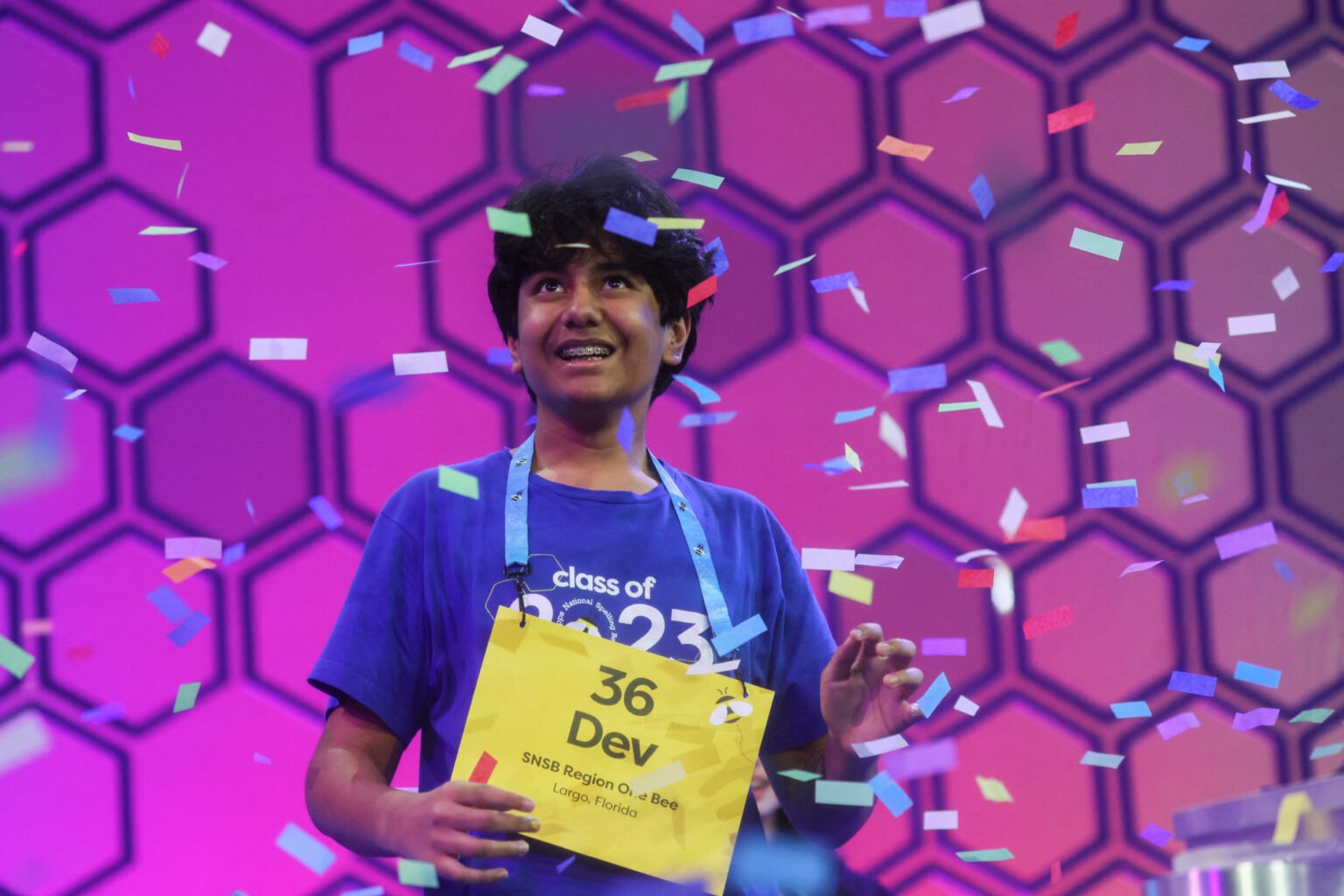 Dev Shah, 14, wins US National Spelling Bee.