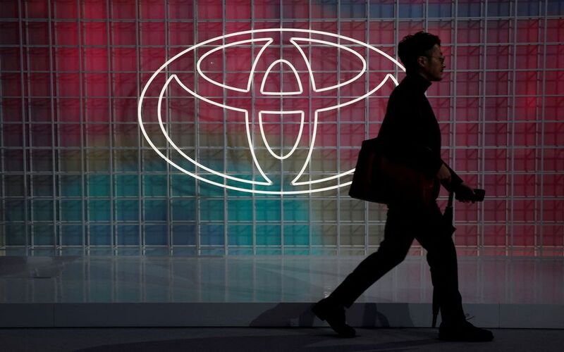 Toyota September production jumps on stronger Japan output A man walks past a Toyota logo at the Tokyo Motor Show, in Tokyo, Japan October 24, 2019. REUTERS/Edgar Su/File Photo