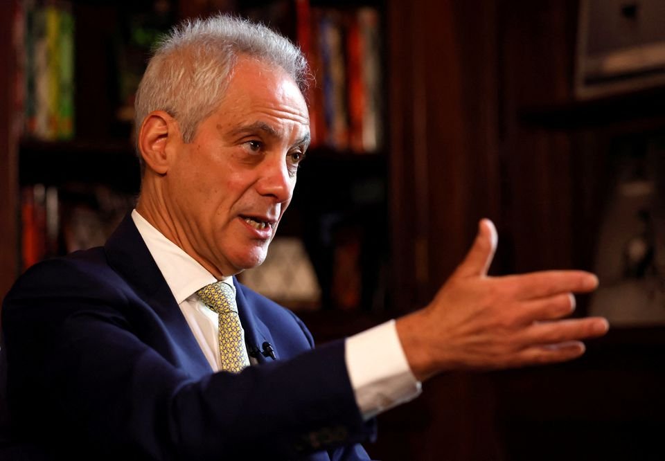 Exclusive: US military begins Japan seafood purchases to counter China ban U.S. Ambassador to Japan Rahm Emanuel speaks during an interview with Reuters at the ambassador's residence in Tokyo, Japan, October 30, 2023. REUTERS/Issei Kato
