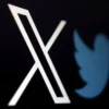 The logo of social media platform X, formerly Twitter, is seen alongside the former logo in this illustration