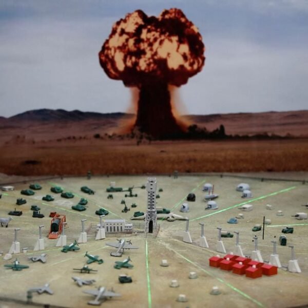 A view shows a model of a nuclear test at the museum of the Semipalatinsk Test Site, one of the main locations for nuclear testing in the Soviet Union, in the town of Kurchatov in the Abai Region, Kazakhstan November 7, 2023. REUTERS/Pavel Mikheyev
