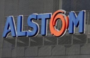 A logo of Alstom is seen at the Alstom's plant in Semeac near Tarbes, France, February 15, 2019. REUTERS/Regis Duvignau/File Photo