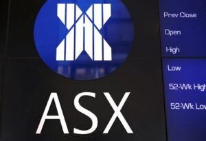 A board displaying stock prices is adorned with the Australian Securities Exchange (ASX) logo in central Sydney, Australia, February 13, 2018. Picture taken February 13, 2018. REUTERS/David Gray/File Photo