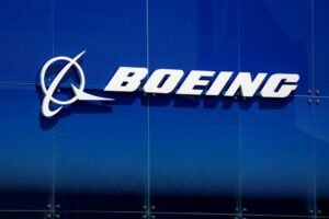 A Boeing logo is seen at the 54th International Paris Airshow at Le Bourget Airport near Paris, France, June 18, 2023. REUTERS/Benoit Tessier