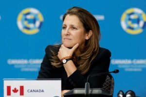 Canada's Deputy Prime Minister and Minister of Finance Chrystia Freeland attends the Canada-CARICOM Summit in Ottawa, Ontario, Canada October 18, 2023. REUTERS/Blair Gable/File Photo