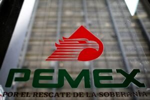The logo of Petroleos Mexicanos (Pemex) is pictured at the company's headquarters in Mexico City, Mexico July 26, 2023. REUTERS/Raquel Cunha/File Photo