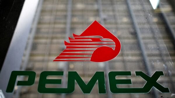The logo of Petroleos Mexicanos (Pemex) is pictured at the company's headquarters in Mexico City, Mexico July 26, 2023. REUTERS/Raquel Cunha/File Photo