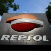 The logo of Spanish energy group Repsol is seen at a gas station in Madrid, Spain September 7, 2022. REUTERS/Violeta Santos Moura/File Photo
