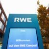 The logo of the German power supplier RWE is pictured at the RWE headquarters in Essen, Germany, November 15, 2021. REUTERS/Thilo Schmuelgen/File Photo