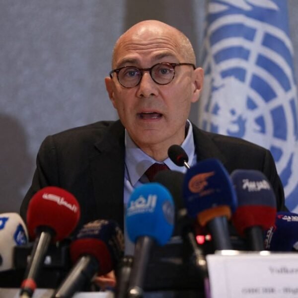 United Nations High Commissioner for Human Rights Volker Turk speaks during a press conference in Amman, Jordan November 10, 2023. REUTERS/Alaa Al Sukhni