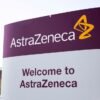 The logo for AstraZeneca is seen outside its North America headquarters in Wilmington, Delaware, U.S., March 22, 2021. REUTERS/Rachel Wisniewski/File Photo