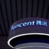 A Tencent sign is seen at the World Internet Conference (WIC) in Wuzhen, Zhejiang province, China, October 20, 2019. REUTERS/Aly Song/File Photo