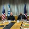 U.S. Secretary of Defense Lloyd Austin and Israeli Defense Minister Yoav Gallant meet, amid the ongoing conflict between Israel and the Palestinian Islamist group Hamas, in Tel Aviv, Israel December 18, 2023. REUTERS/Phil Stewart
