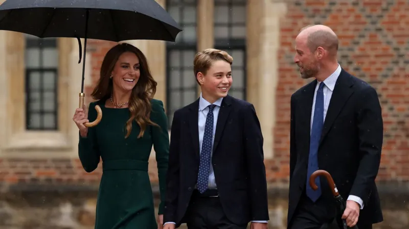 Prince George begins first day at a rainy Eton College